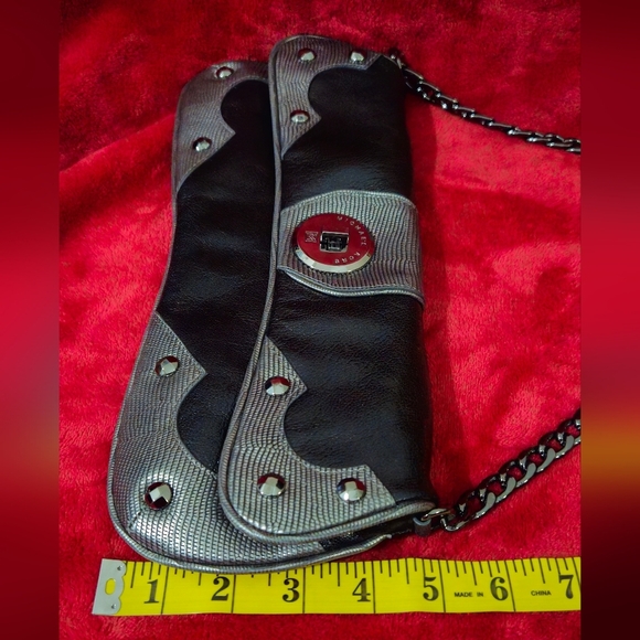 Michael Kors Vintage Limited Edition Black & Silver Leather Baquette Studded Bag - Picture 7 of 10